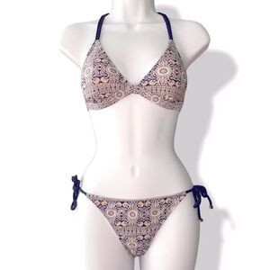 TOPSHOP | Patterned Twisted Top Two Piece Bikini